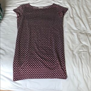 Loft Burgundy Shift Dress